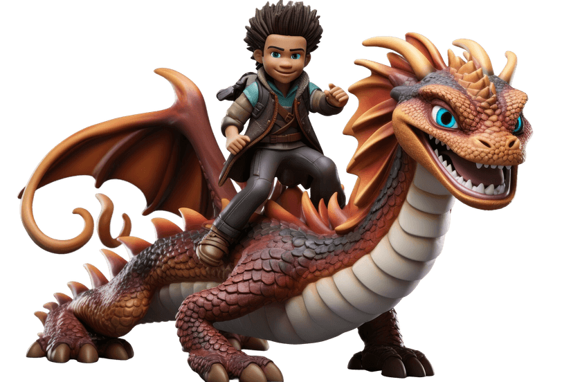 Kid riding a dragon